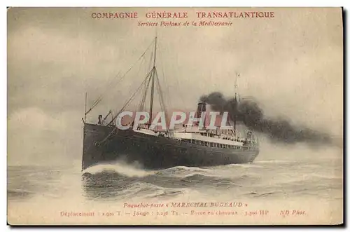 Ansichtskarte AK Bateau Compagnie Generale Transatlantique Marechal Bugeaud