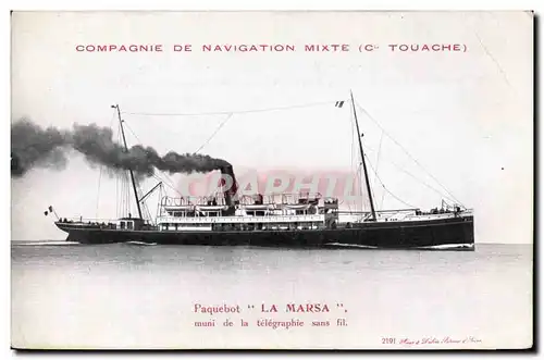 Cartes postales Bateau Compagnie de Navigation Mixte Cie Touache La Marsa