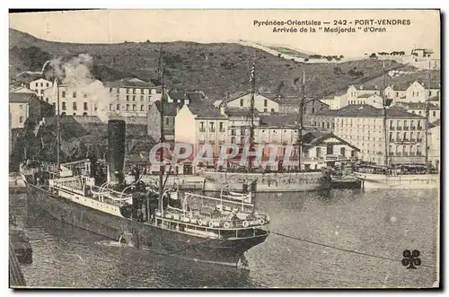 Cartes postales Bateau Port Vendres Arrivee de la Medjerda d&#39Oran