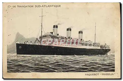 Cartes postales Bateau Cie de Navigation Sud Atlantique Massilia