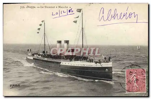 Ansichtskarte AK Bateau Dieppe Le steamer Manche