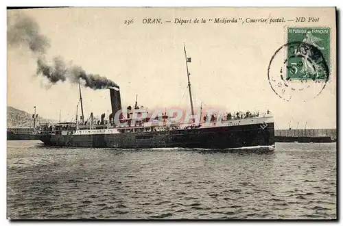 Cartes postales Bateau Oran Depart de la Medjerda Courrier Postal