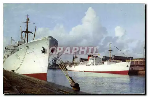 Moderne Karte Bateau Fort Richelieu Bananiers dans le port de Dieppe