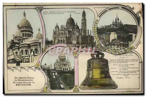 Cartes postales Cloche Paris Sacre Coeur Montmartre