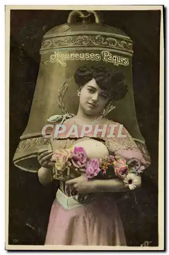 Cartes postales Cloche Femme Paques