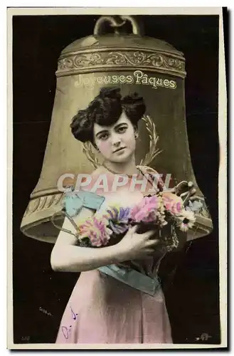 Cartes postales Cloche Femme Paques