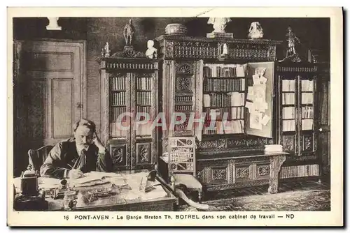 Ansichtskarte AK Folklore Botrel Pont Aven Le barde breton Th Botrel dans son cabinet de travail