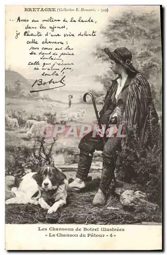 Cartes postales Folklore Botrel Les chansons de Botrel illustrees La chanson du patour Chien