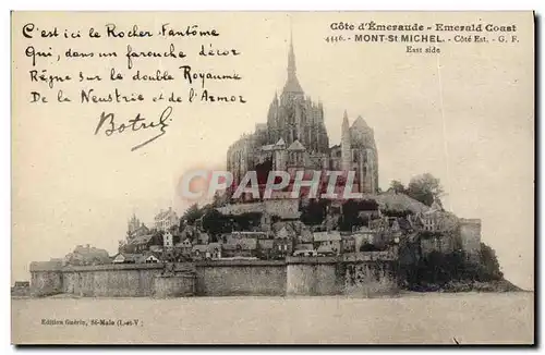 Cartes postales Botrel Mont St Michel Cote Est