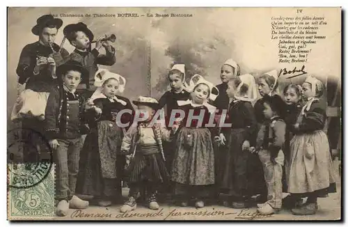 Ansichtskarte AK Folklore Botrel Les chansons de Botrel illustrees La Basse Bretonne Enfants