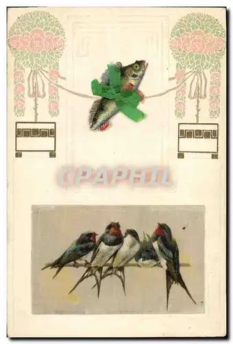 Cartes postales Fantaisie Oiseaux Poisson