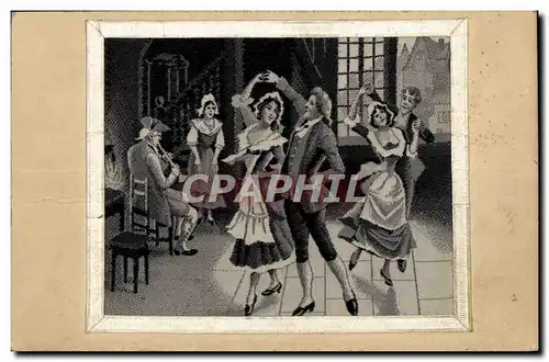 Ansichtskarte AK Fantaisie Femme Danse (carte toil�e)