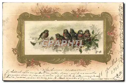 Cartes postales Fantaisie Oiseaux (carte toil�e)