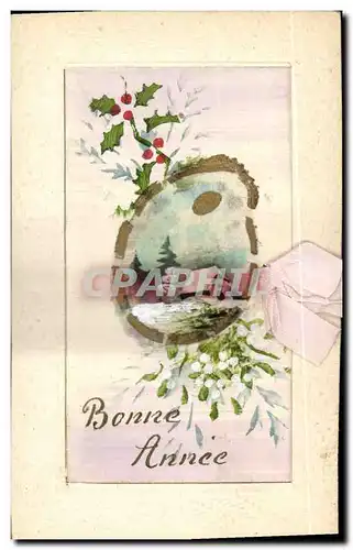 Ansichtskarte AK Fantaisie Bonne annee (carte toil�e)