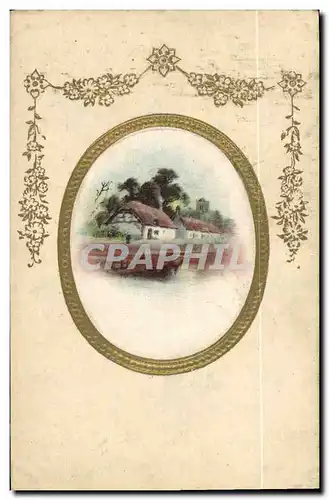 Cartes postales Fantaisie Maison (carte toil�e)