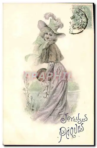 Cartes postales Fantaisie Femme Paques