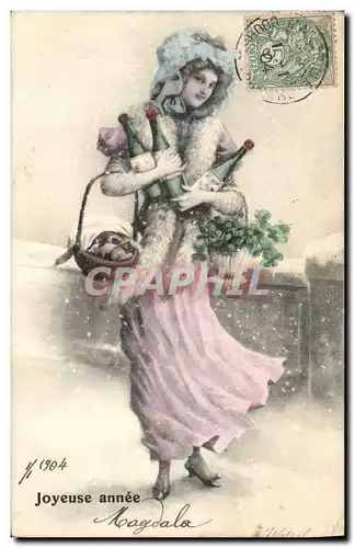 Cartes postales Fantaisie Femme Joyeuse annee