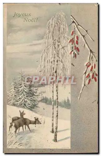 Cartes postales Fantaisie Biches Noel