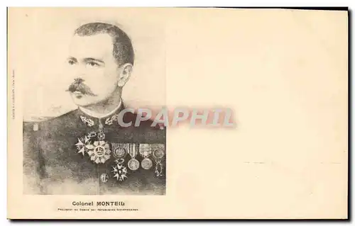 Cartes postales Militaria Colonel Monteil President du Comite des Republiques Sud-africaines