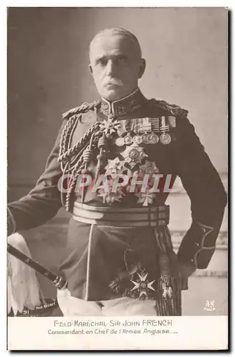 Cartes postales Militaria Feld Marechal Sir John French Commandant en Chef de l&#39armee anglaise