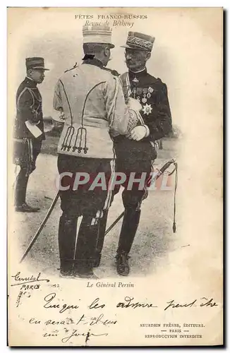 Ansichtskarte AK Militaria Fetes franco russes Revue de Betheny Le General Persin Russie Russia