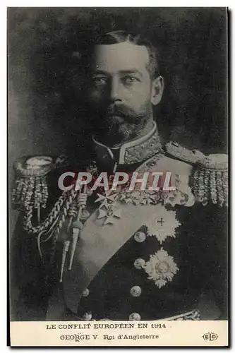 Cartes postales Militaria George V Roi d&#39Angleterre