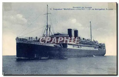 Cartes postales Bateau Paquebot Marechal Lyautey Cie de Navigation Paquet