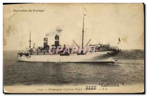 Cartes postales Bateau Paquebot Madonna Compagnie Cyprien Fabre