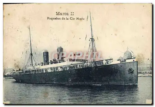 Cartes postales Bateau Paquebot de la Cie Mixte Marsa II