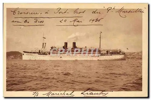 Cartes postales Bateau Paquebot Marechal Lyautey Paquet Marseille