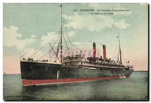 Cartes postales Bateau Paquebot Transatlantique La Navarre sur rade St Nazaire