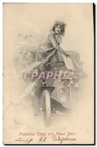 Cartes postales Fantaisie Femme Automobile