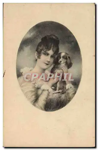 Cartes postales Fantaisie Femme Chien