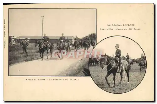 Cartes postales Militaria Le General Laplace Chef d&#39Etat Major du 20eme corps Apres la revue La descente du p