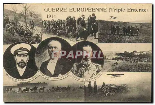 Ansichtskarte AK Militaria Guerre europeenne Nicolas II George V Poincare Russie Russia