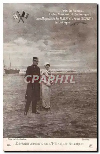 Cartes postales Militaria Pres de Furnes entre Nieuport et Dunkerque Roi ALbert Reine Elisabeth