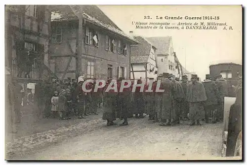 Cartes postales Militaria Alsace Arrivee de M Millerand Ministre de la guerre a Dannemarie