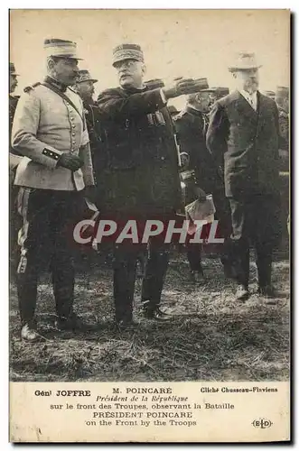 Ansichtskarte AK Militaria General Joffre Poincare sur le front