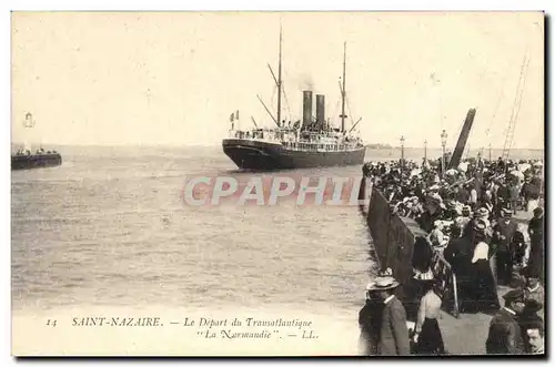 Ansichtskarte AK Bateau Paquebot Saint Nazaire Le depart du transatlantique La Normandie