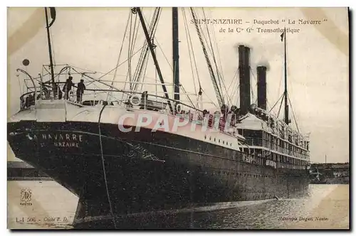 Ansichtskarte AK Bateau Paquebot La Navarre de la Cie Gle Transatlantique Ssaint Nazaire