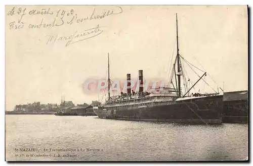 Ansichtskarte AK Bateau Paquebot St Nazaire Le Transatlantique Le Navarre