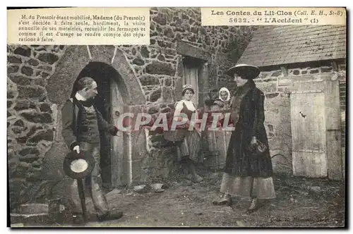 Ansichtskarte AK Folklore Lits clos Bretons Les contes du lit clos L&#39accident