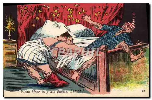 Cartes postales Fantaisie Femme Viens biser ta ptit femme Zaseph