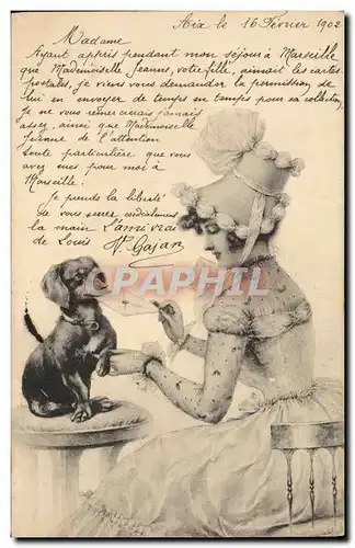 Cartes postales Fantaisie Femme Chien