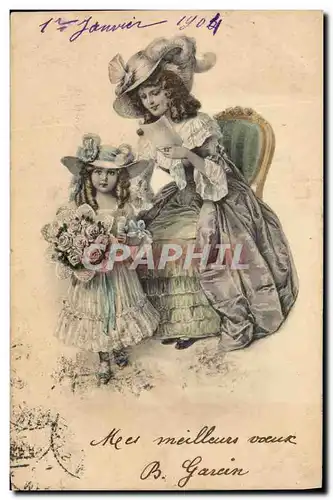 Cartes postales Fantaisie Femme Enfant