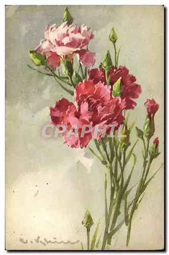 Cartes postales Fantaisie Illustrateur Fleurs