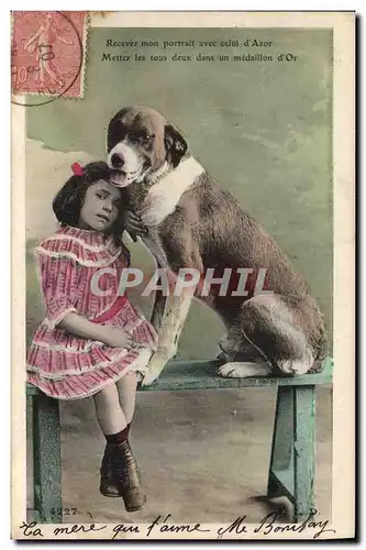 Ansichtskarte AK Chien Chiens Enfant