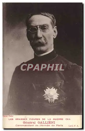 Cartes postales Militaria General Gallieni Commandant de l&#39Armee de Paris