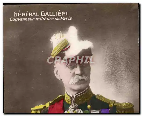 Cartes postales Militaria General Gallieni Gouverneur militaire de Paris