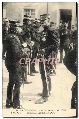 Cartes postales Militaria General Gallieni Gouverneur militaire de Paris